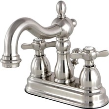 Ala Store KS1608BEX Pirinç ile 4 " Lavabo Bataryası, Fırçalanmış Nikel, 4-3/4" Emzik Erişim