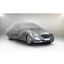 Gri Renkli Hatchback Araç Brandası, 350CM - 380CM Uyumlu