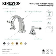 Ala Store KB982FL Royale Lavabo Bataryası, Pirinç Ile, Parlatılmış Pirinç, 20 cm Ayarlanabilir Merkez