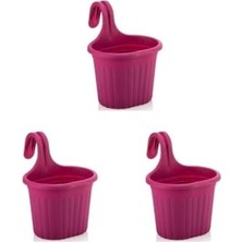 Ala Store Tom1 Asma Balkon Saksi Seti, 3 L, 3 Adet, Fusya