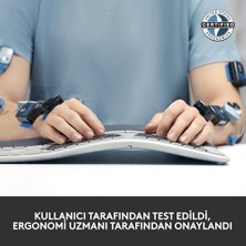 Ala Store K860 Ergo Gelişmiş Ergonomik Kablosuz Klavye, Bilek Desteği, Bluetooth ve USB Bağlantılı, Sessiz, Özelleştirilebilir Tuşlu, Konforlu Bölünmüş Türkçe Q Klavye, Siyah