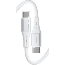 Ala Store Wahoo Type C-C 60WATT Pd Hızlı Şarj Kablosu, 15/16/17 ve Andoid Için, Beyaz/gümüş Alüminyum (100 Cm)