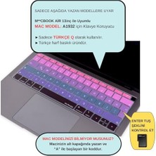 Ala Store MacBook Klavye Koruyucu Türkçe Q Silikon | A1932 A2179 A2337 M1 Uyumlu |ters L Enter Pembe Mavi