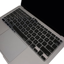 Ala Store Türkçe Q Klavye Koruyucu Silikon MacBook Air 13 Retina 2020 ile Uyumlu | Us Amerikan Düz Enter | A2179 A2337 M1 Siyah
