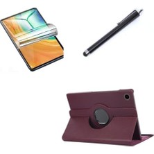 Ala Store Matepad Se 10.4 ile Uyumlu Kılıf Dönen Tablet Kilifi Ekran Koruyucu+Kalem Mor