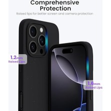 Ala Store 16 Pro Max ile Uyumlu, Ince Sıvı Silikon 3 Katmanlı Tam Kaplamalı Yumuşak Jel Kauçuk Darbeye Dayanıklı Telefon Kılıfı, Çizilmez Mikrofiber Astarlı Koruyucu Kılıf, Siyah