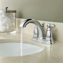 Ala Store 6610BN Brantford Brushed Nickel Two-Handle High Arc Bathroom Faucet With Drain Assembly, Brushed Nickel