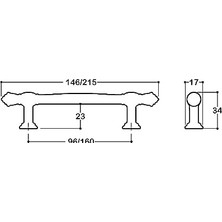 Ala Store Parlak Nikel Renkli 160 mm Modern Kulp