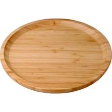 Ala Store Bambu Lüx Yuvarlak Servis 25 * 25CM, Bambu Sunumluk & Çerezlik Yuvarlak Sunum Tabağı, Sunum Tabağı
