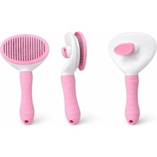 Ala Store 2' Li Kedi ve Köpek Tüy Fırçası Kendini Temizleyen Tuşlu Geniş Gövdeli Tarak Evcil Hayvan Bakım Tarağı Tüy Toplayıcı Fırça Kolay Temizlik Ergonomik Saplı Dayanıklı Gri Pembe Mavi