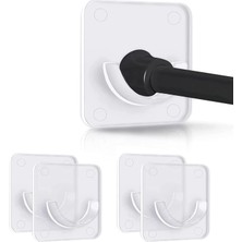 Ala Store Banyo Duş Başlığı Tutucusu, Premium Kalite 4 Adet Yapışkanlı Askı, Kolay Kurulum Duş Perde Braketi, Yeniden Kullanılabilir Yapışkan Tabanlı, Tüm Duş Perdeleri ile Uyumlu