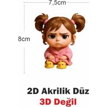 Ala Store Araba Ayna Süsü, Araba Süsü, Çanta Aksesuarı - Sempatik Kız - Pleksi Malzeme, Uv Baskılı - 004