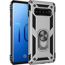 ZM Store Galaxy S10 Uyumlu Kılıf Vega Tank Yüzüklü Standlı Kapak