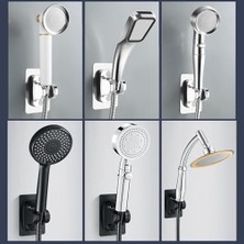 Ala Store 2'li Set Ayarlanabilir Kendinden Yapışkanlı Duş Başlığı Askısı, Siyah Duvara Monte Duş Başlığı Tutucu, Matkap Gerektirmez Sabit Braket, Suya Dayanıklı Banyo Duş Başlığı Sabitleyici Aksesuar
