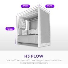 Ala Store Nzxt H3 Micro-Atx Pc Kasası, Optimize Edilmiş Hava Akışı, 1x 120MM Arka Fan Dahil, Tam Boyutlu Gpu Desteği, 280MM Ön ve 240MM Üst Radyatör, Back-Connect Anakart Uyumluluğu, Beyaz