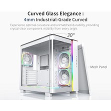 Ala Store Montech 95 Pro Çift Odacıklı Atx Orta Kule Pc Oyun Kasası, Yüksek Hava Akışı, Aletsiz Paneller, Sağlam Kavisli Temperli Cam Ön, Altı Argb Pwm Fan Fan Hub, 95 Pro Beyaz Abd