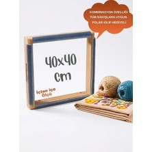 Punchistanbyuyc 40X40CM Kombinasyon Özellikli Punch ve Tüm Nakışlara Uygun İğneli/Telli Ahşap Kasnak (KILIF HEDİYE)