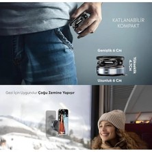 Ala Store Manyetik Araç Telefon Tutucu Vakumlu Vantuzlu, 360° Döner Telefon Standı, Güçlü Mıknatıs, Dashboard Cam ve Masa Uyumlu Araç Içi Telefon Tutucu, Tüm Telefonlar Için