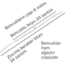 Ala Store Kedi Boyun Tasması Ahşap Boncuklu Zincirli Zilli Boyuntasması Hafif Tasma Boncuk Tasma