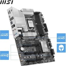 Ala Store Msı MB Pro B860-P Wıfı Soket 1851 Ddr5 8600MHZ(OC) 3xm.2 1x Tb4 HDMI Dısplay 5g Lan Wıfı 7 Atx