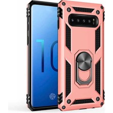 ZM Store Galaxy S10 Uyumlu Kılıf Vega Tank Yüzüklü Standlı Kapak