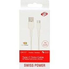 Ala Store Power Type-C Silikon Kaplamalı Data ve Şarj Kablosu SWS-CAT02 - Beyaz