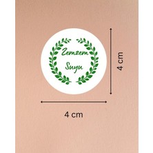 Ala Store Yeşil Renkli Zemzem Suyu Etiketi Hediye Kabe Mekke Medine Yuvarlak Mat Çıkartma 4 cm 40 Adet