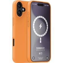 Ala Store Labs 16 Plus ile Uyumlu Destekli Rubber Fit Silikon Kılıf, Yumuşak, Kablosuz Şarj, Tam Koruma (Orange Sorbet)