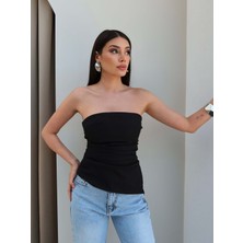 Esra Helvacı Straplez Asimetrik Bluz