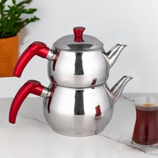 Ala Store 3no Dayanıklı Orta Boy Paslanmaz Çelik Çaydanlık 0.90+1.50 L Çaydanlık Takımı