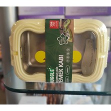 Ada Çanta Kırtasiye Paslanmaz Çelik 2 Katlı 3 Bölmeli 1350ML Kapasiteli Beslenme Kabı Muggle MM50002