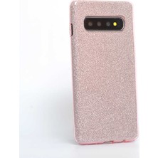 ZM Store Galaxy S10 Uyumlu Kılıf Renkli Simli Parlak Shining Kapak