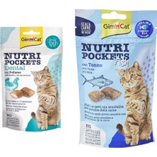 Ala Store Gimcat Nutripockets Kedi Ödülü Dental 60GR & Kedi Ödül Tableti Np Ton Balıklı, 60 G