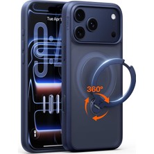 Ala Store Q3 Spin 17 Pro Max Için 360 Manyetik Standlı Kılıf, Kamera Kontrolü, Magsafe Için Uygun, 4x Askeri Sınıf Darbeye Dayanıklı Kılıf, 17 Pro Max Için Kickstandlı Telefon Kılıfı, Koyu