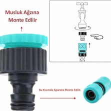 Ala Store Hortum Sprey Sulama Tabancası Başlığı Seti 4 Parça Bahçe Çeşme Musluk Bağlantı Adaptörü Aparatı