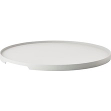 Ala Store Singles Servis Tepsisi, Metal, Dekoratif Tepsi, Yuvarlak, 35 cm Çapında, Sıcak Gri (Gri)