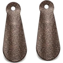 Ala Store 2'li Mini Metal Ayakkabı Çekeceği Seti (10 Cm) - Bakır Eskitme Kaplama Cep ve Cüzdan Tipi Portatif Kerata Takımı