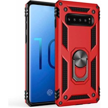 ZM Store Galaxy S10 Uyumlu Kılıf Vega Tank Yüzüklü Standlı Kapak