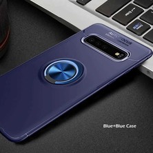 ZM Store Galaxy S10 Uyumlu Kılıf Yüzük Standlı Pürüzsüz ve Soft Yüzey Ravel Kapak