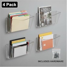 Ala Store Displays 250025 Şeffaf Tek Cepli Duvara Monte Duvar Dosyası, 4 Paket
