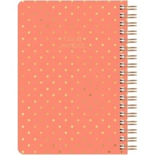 Noktalı Bullet Journal Defteri, 17X24 Cm, Şık Mercan Renk