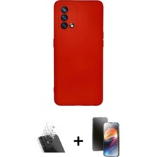 İlk El Grup Pilelistore™ Oppo A74 4g Kılıf Ahenk Serisi - Siyah 3D Antistatik Mat Seramik Nano Ekran Koruyucu + Kamera Lens Koruma Cam - Sf