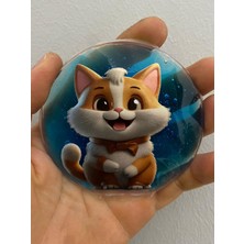 Ala Store Soğuk Kompres ve Kompres Kullanımı Için Yuvarlak Termojel Hayvan Figürü 9 cm Çapında (Kedi)