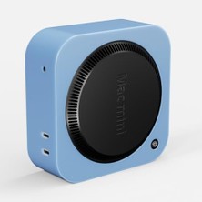 Ala Store Mac Mini M4 / M4 Pro Uyumlu Silikon Koruyucu Kılıf | Yumuşak Tpu, Isı Dağıtım Açıklıklı, Çizik ve Darbe Önleyici Gövde Mavi