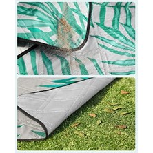 Ala Store Piknik Örtüsü, 200 x 200 Cm, Büyük, Kamp Örtüsü, Park, Bahçe, Plaj Için, Su Geçirmez, Makinede Yıkanabilir, Katlanabilir, Gri Tropik Eğrelti Otlu GCM001G02