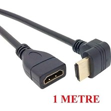 Ala Store AL-4667 HDMI Dişi Erkek Uzatma 90 Derece Dirsek Kablosu 1 Metre