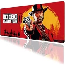 Ala Store Red Redemption2 Oyun Gaming Klavye Mouse Pad Masa Matı 70X30CM Kaymaz Kauçuk Taban Dikişli Kenar
