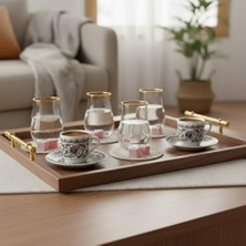 Ala Store Lüks Kahve Yanı Su Bardağı - 6'lı Set - Kristal Kesim Cam Likör Bardağı - Ayaklı Şık Sunum Bardağı - Kahve Yanı Ikramlığı 60 ml
