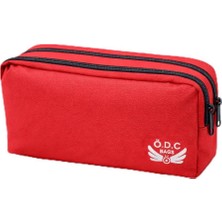 Ala Store Ö.d.c Bags Çift Gözlü Kalemlik, Kırmızı, Fermuarlı, Taşınabilir Kalem Kutusu