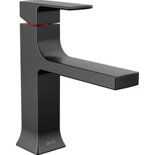 Ala Store Velum Mat Siyah Banyo Bataryası 1 Delikli, Vanity Için Tek Delikli Banyo Lavabo Bataryası, Metal Push-Pop Tahliye Montajı, Mat Siyah 537-BLMPU-DST